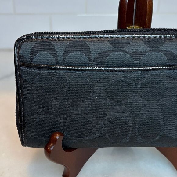 Coach Wallet Y2K Maralee Jacquard Signature Logo Full Zip Wallet - Picture 5 of 16